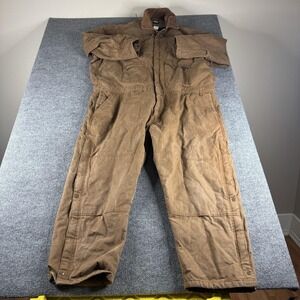 Key Coveralls Mens 4XLR Brown Insulated Canvas Workwear Zip Leg Quilt Lined